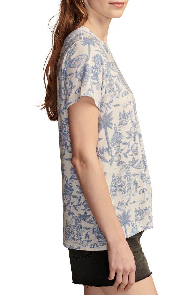 Lucky Brand Print T-Shirt, Alternate, color, Blue Multi Color