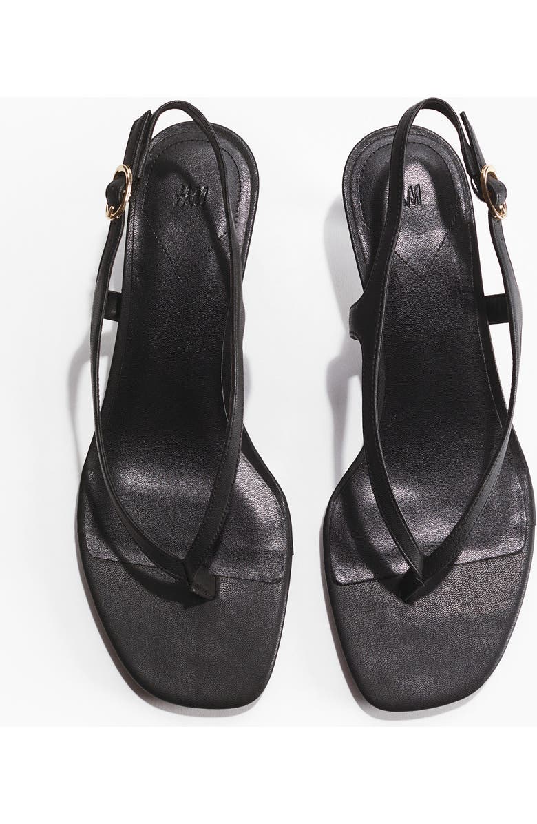 H&M Kitten-heeled Sandals, Alternate, color, Black