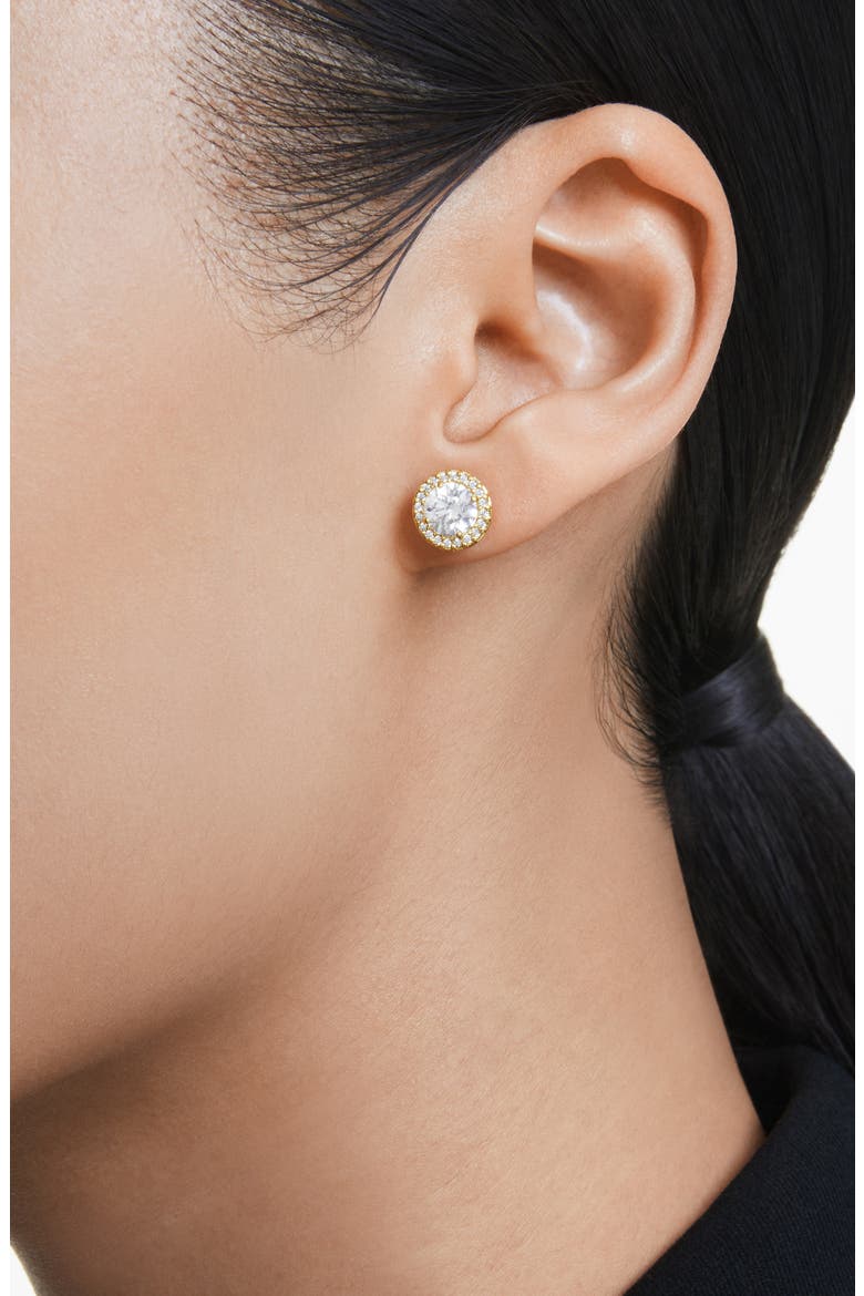Una Crystal Stud Earrings, Alternate, color, WHITE/GOS