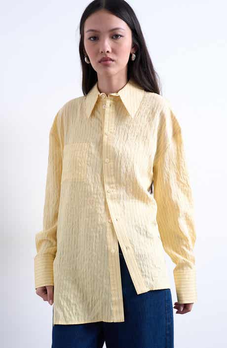 Asymmetric Placket Button-Up Shirt