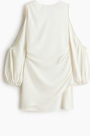 H&M Balloon-sleeved Cold Shoulder Dress