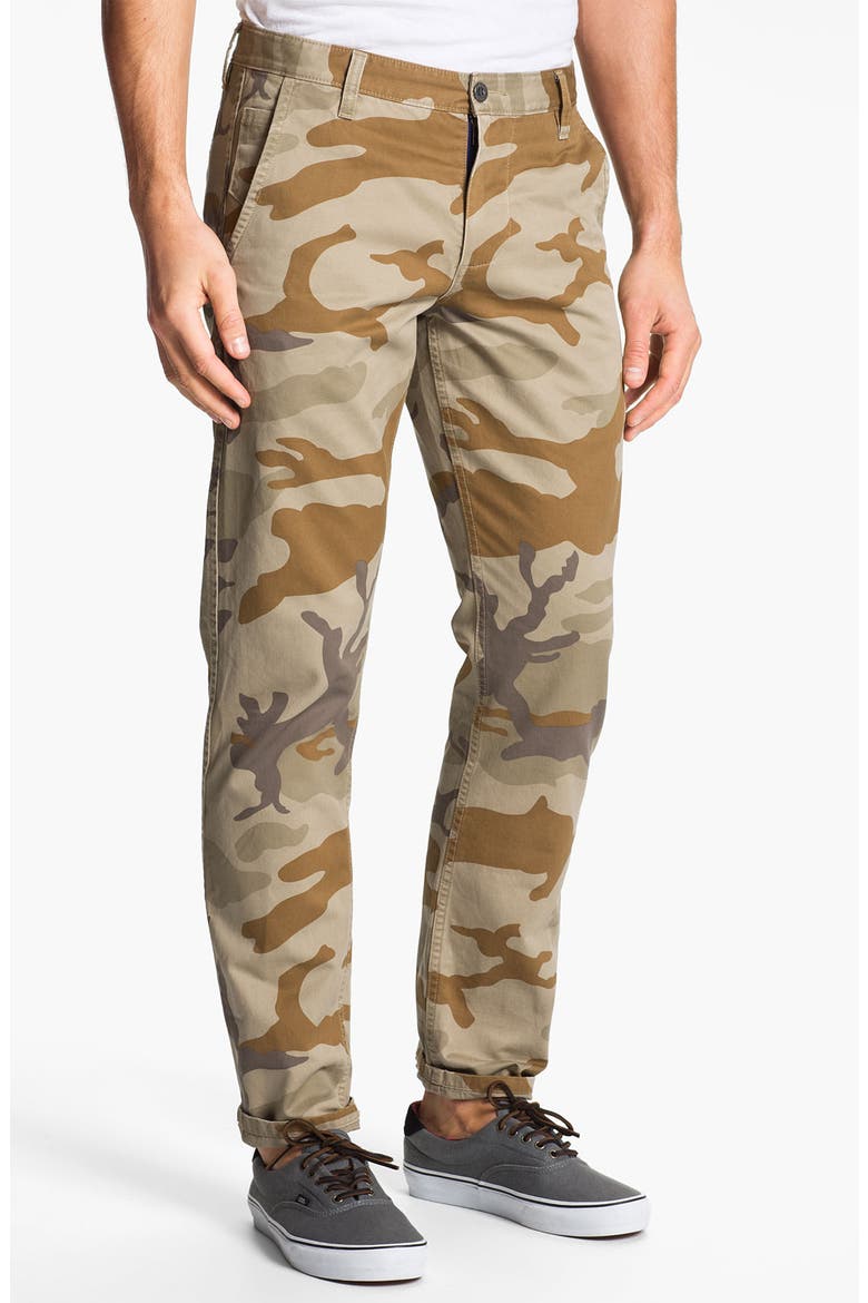 'Alpha Khaki' Slim Straight Leg Chinos, Main, color, BROWN CAMO