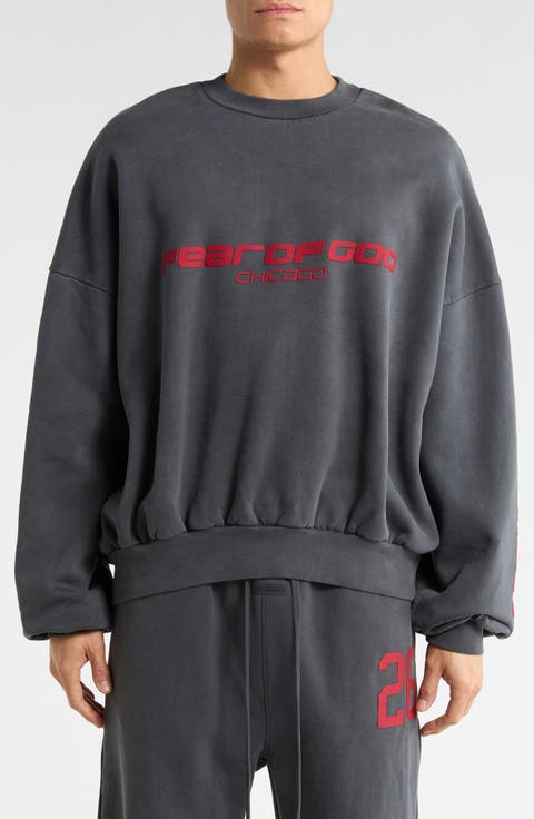 Logo Graphic Relaxed Fit Crop Sweatshirt