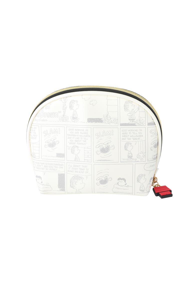 Snoopy Cosmetic Bag Set, Zip Pouch, Comic Print, Alternate, color, White, Multi