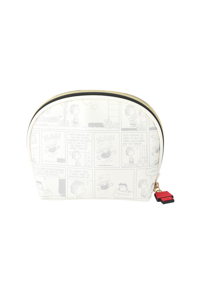 PEANUTS Snoopy Cosmetic Bag Set, Zip Pouch, Comic Print, Alternate, color, White, Multi