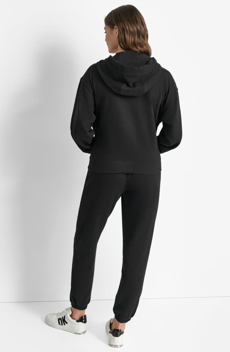 DKNY Varsity Embroidered Logo Fleece Hoodie, Alternate, color, 