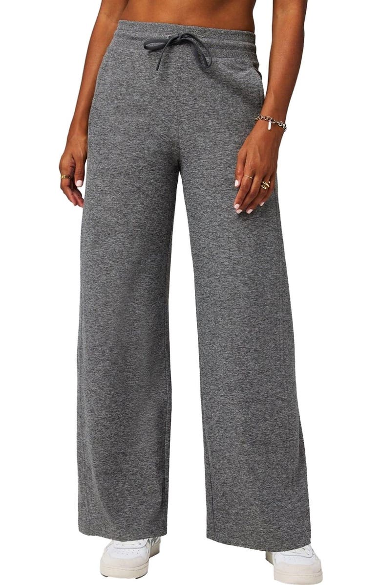 Fabletics Women's Cloud Jersey Wide Leg Pant, Main, color, Charcoal Grey Heather