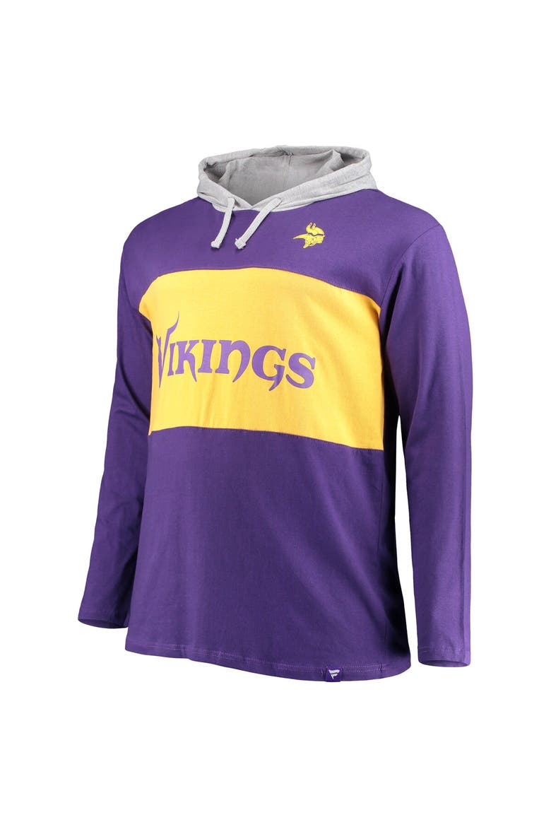 Men's Fanatics Branded Purple Minnesota Vikings Big & Tall Logo Hoodie Long Sleeve T-Shirt, Alternate, color, Purple