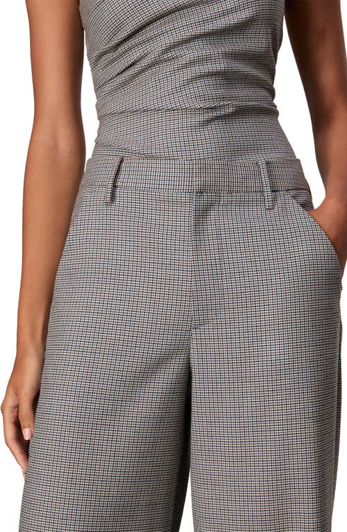 Rag & Bone Andi High Waist Ankle Wide Leg Pants In Bluplaid