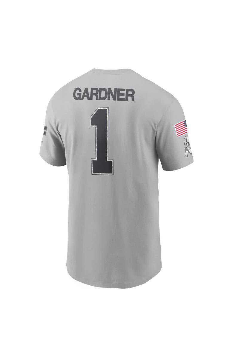 Nike Men's Nike Ahmad Sauce Gardner Gray New York Jets 2024 Salute To Service Name & Number T-Shirt, Alternate, color, Gray
