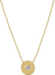 Zoë Chicco Marquise Diamond Coin Pendant Necklace