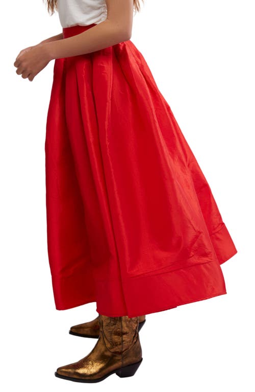 Shop Free People Emilia Crinkle Skirt In High Risk Red