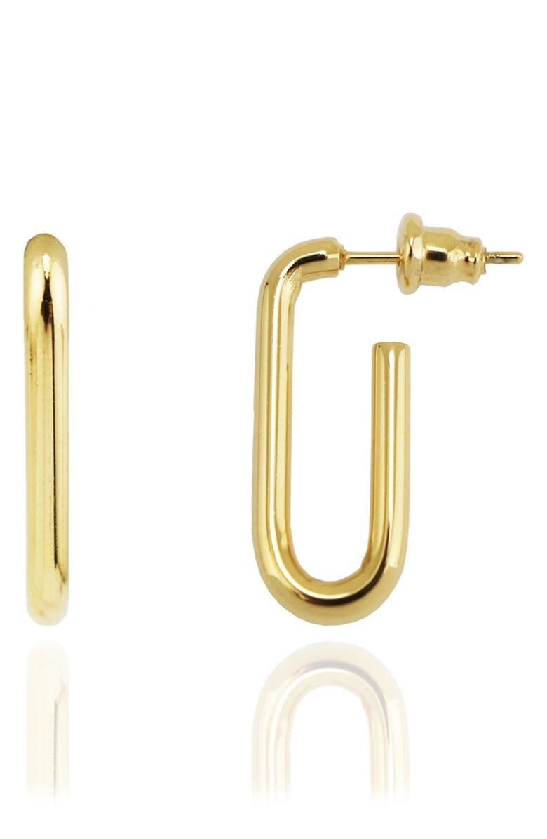 REBL Open Oval Hoop Earrings, Main, color, Gold