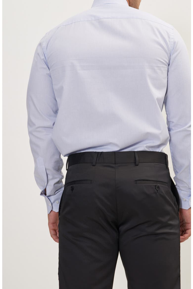Stripe French Placket Dress Shirt, Alternate, color, WHITE BLUE STRIPED