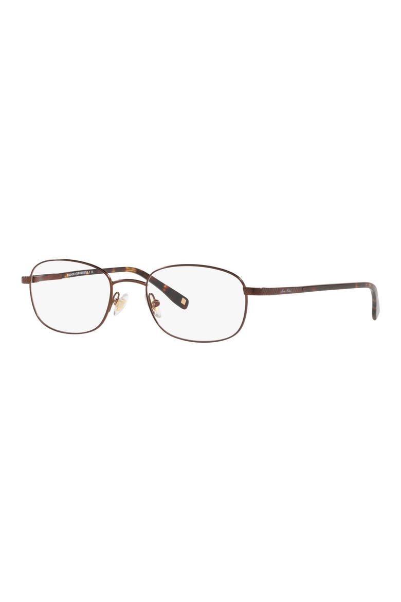57mm Round Optical Glasses, Alternate, color, SATIN DARK BROWN/ DEMO LENS