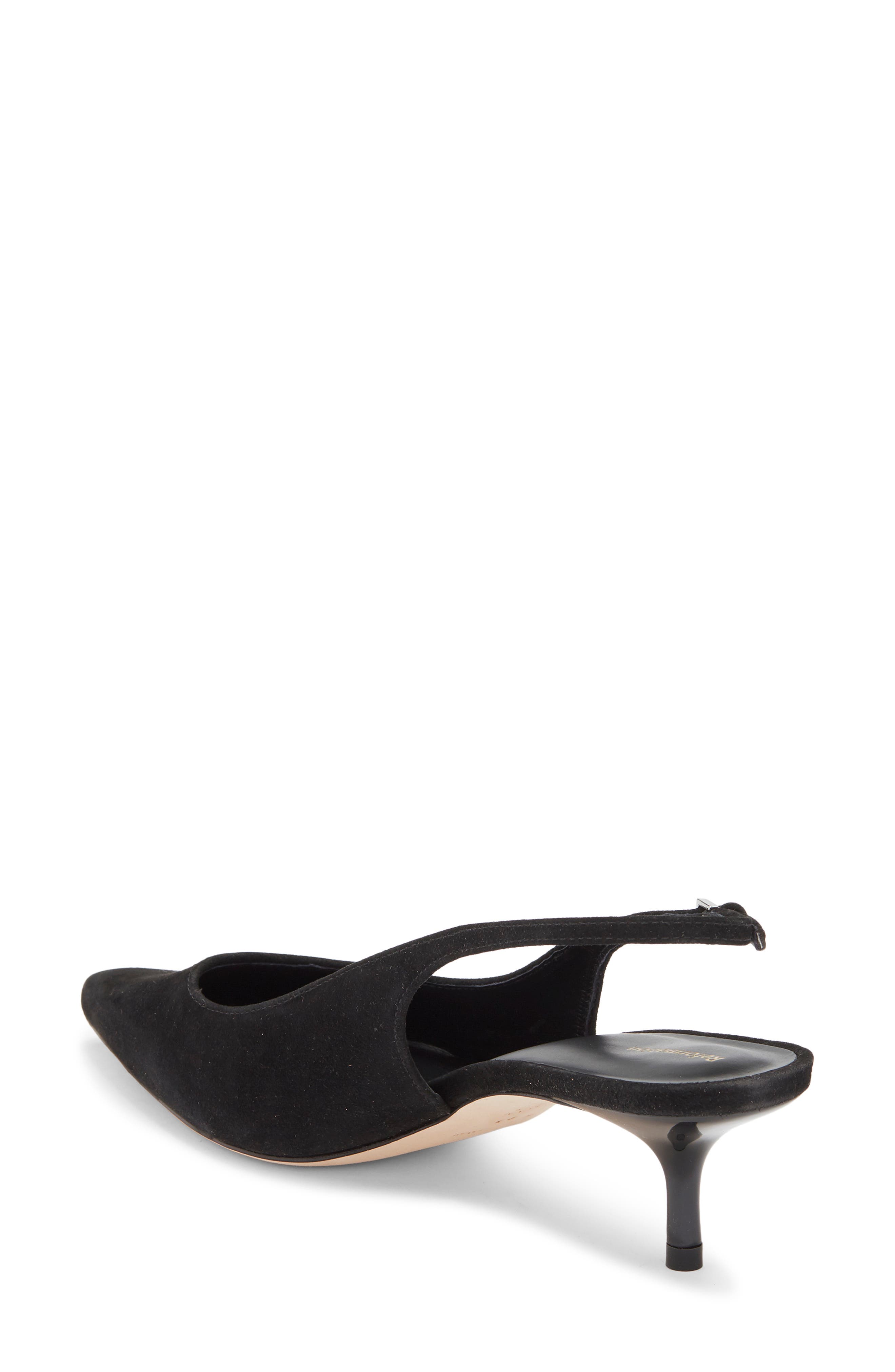 Wrenley Pointed Toe Slingback Pump, Alternate, color, BLACK SUEDE