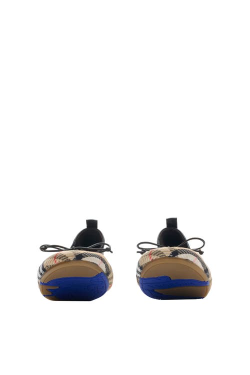 Burberry Check Fawn Ballerinas In Brown