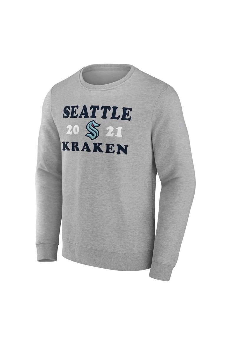 Men's Fanatics Branded Heather Charcoal Seattle Kraken Fierce Competitor Pullover Sweatshirt, Alternate, color, Charcoal