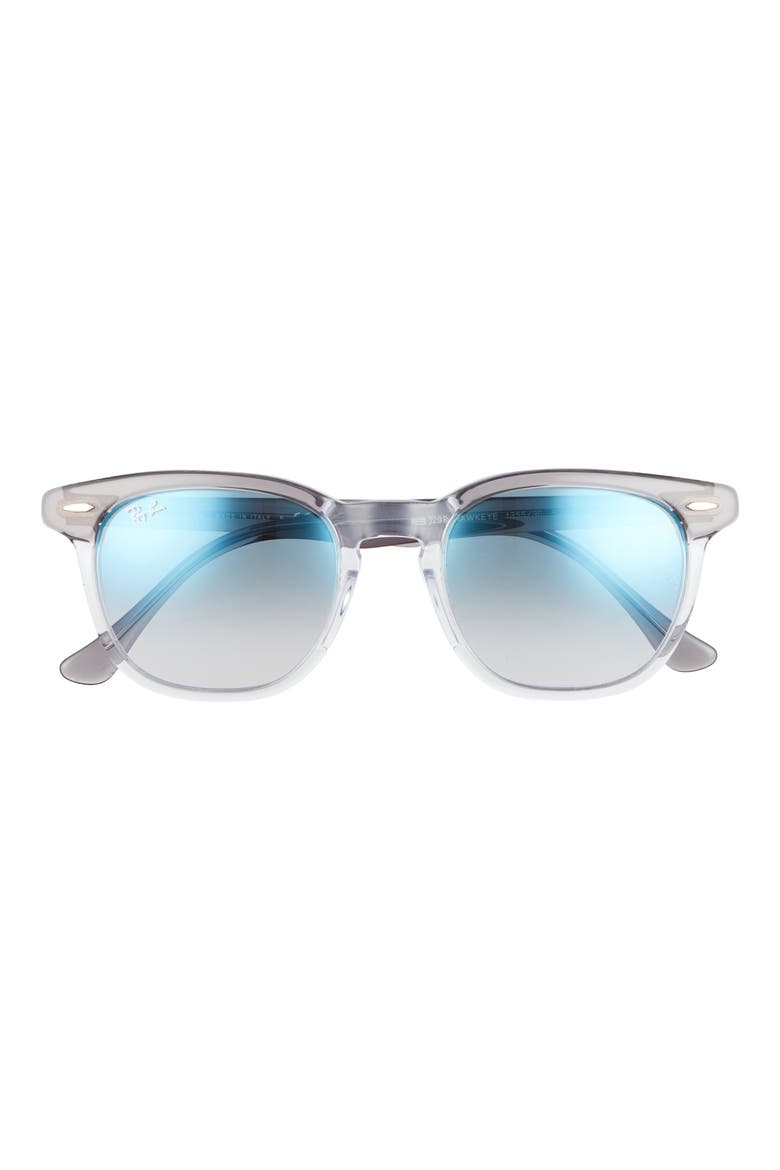 52mm Gradient Square Sunglasses, Main, color, GREY / CLEAR GRADIENT BLUE