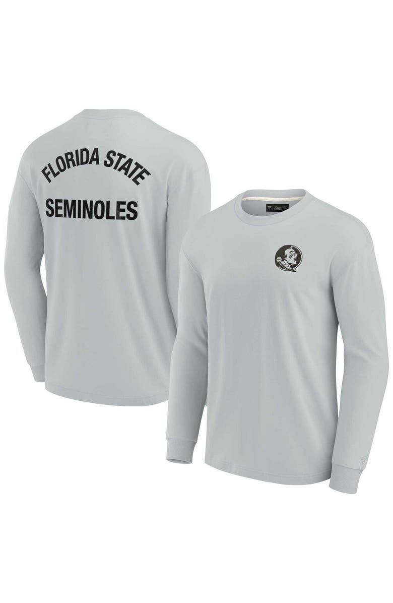 Fanatics Signature Unisex Fanatics Signature Gray Florida State Seminoles Super Soft Long Sleeve T-Shirt, Main, color, 