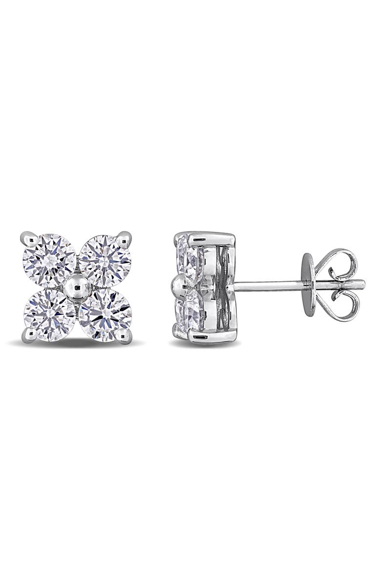 Julianna B. Lab-Grown Diamond Floral Stud Earrings 14k, Main, color, White Gold