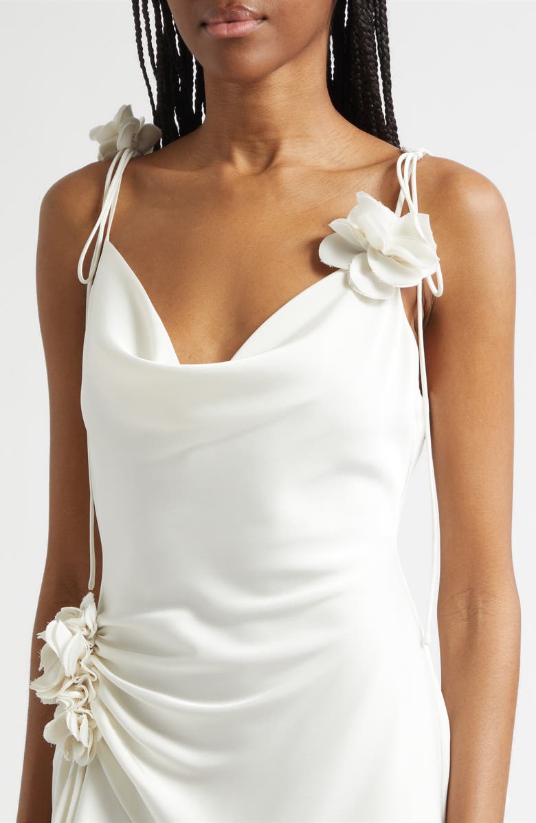 Cinq à Sept Ganessa Ruched Satin Dress, Alternate, color, Ivory