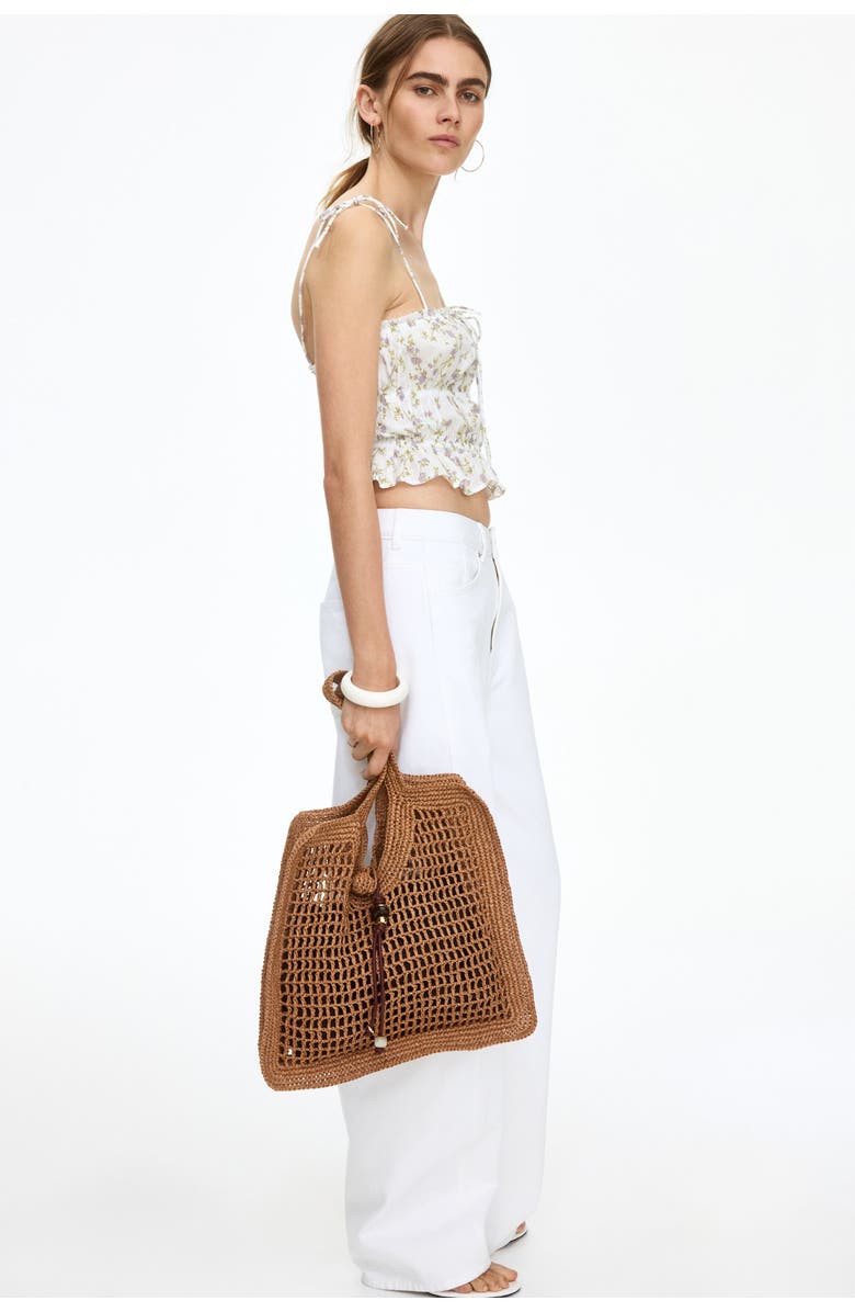 H&M Tie-strap Top, Alternate, color, Ivory/Floral