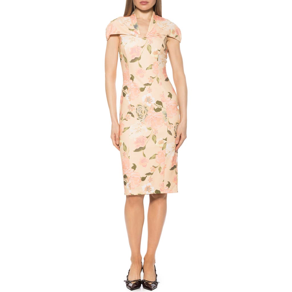 Alexia Admor Tati Cape Sheath Dress In Pink