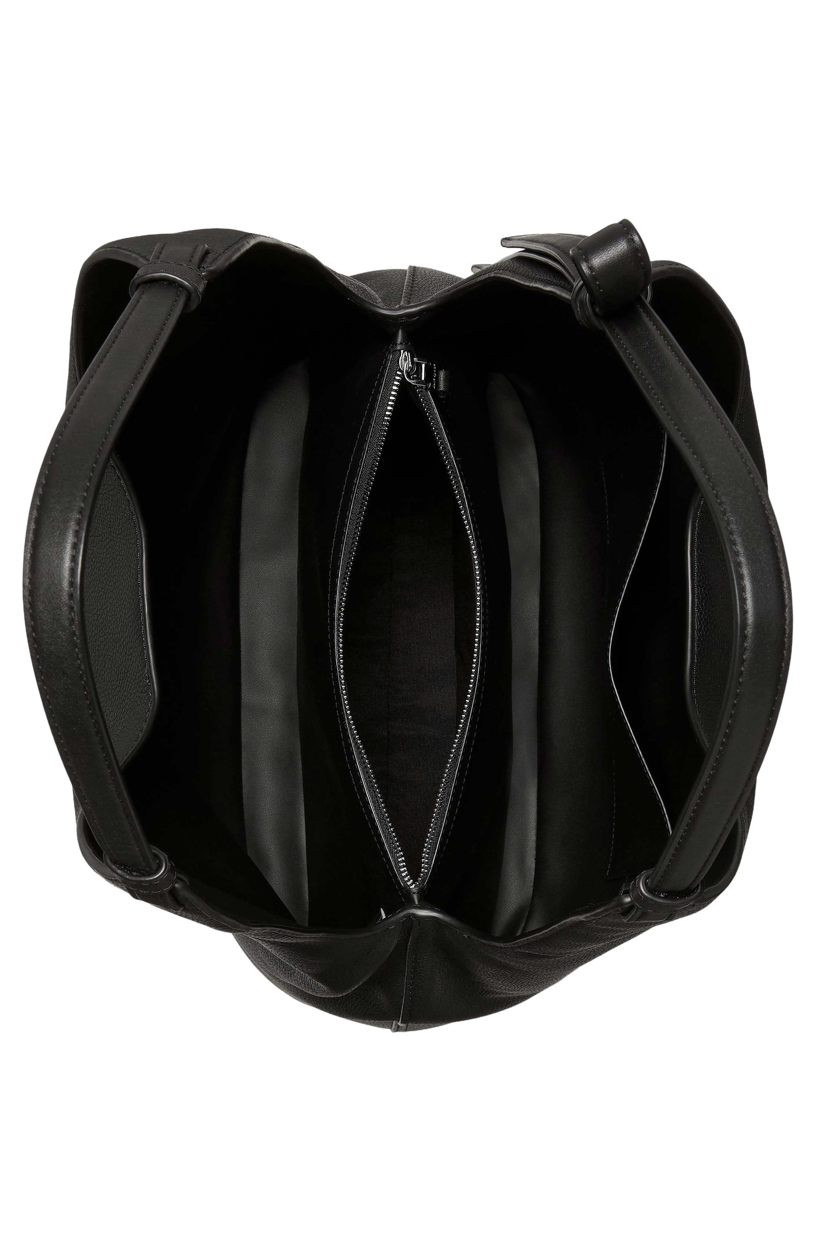 Loop Large Pebbled Leather Tote, Alternate, color, BLACK