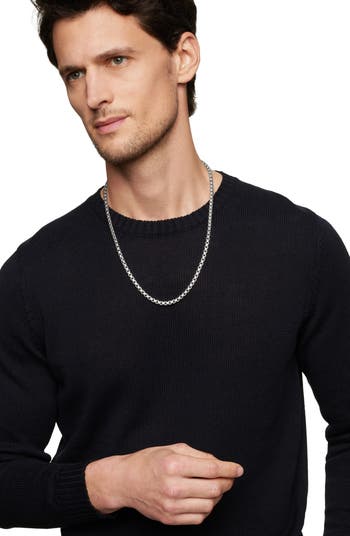 Sterling Silver Chain David Yurman 24 Inch Box Chain OXIDIZED