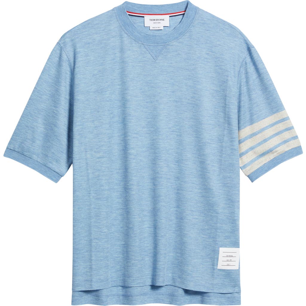 Thom Browne 4-bar Virgin Wool Jersey T-shirt In Blue