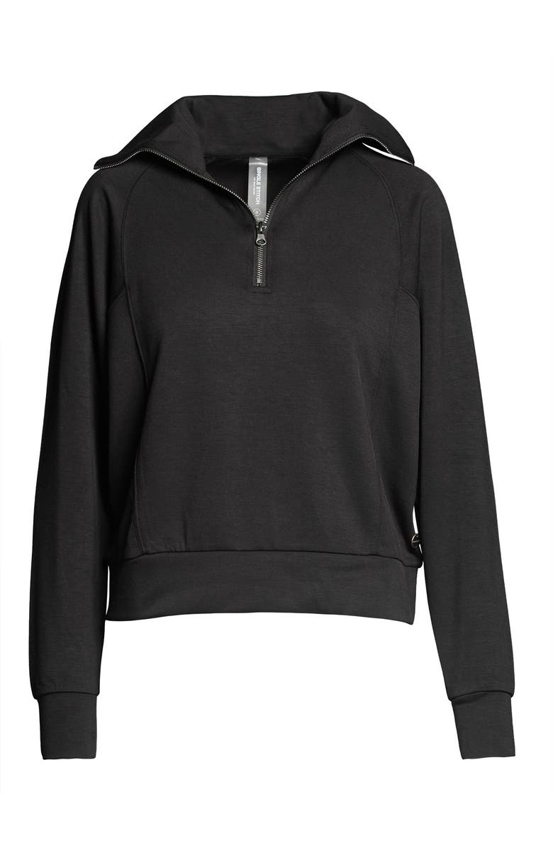 Single Stitch Ultra Soft 1/4 Zip Pullover, Alternate, color, Black