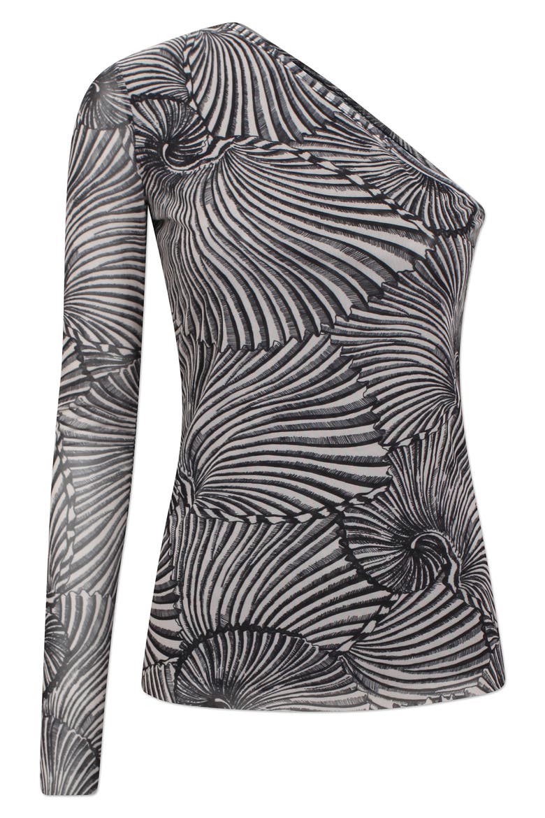 Jamaica One-Shoulder Top, Main, color, BLACK TIGER SHELL