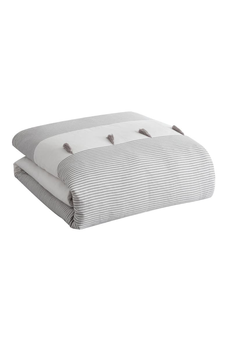 Panama Stripe Comforter & Sham Set, Alternate, color, GREY