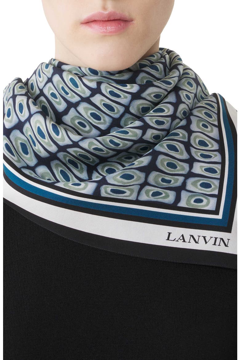 Murano Print Silk Scarf, Alternate, color, Black