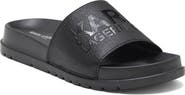 KARL LAGERFELD PARIS Calemir Faux Leather Slide Sandal