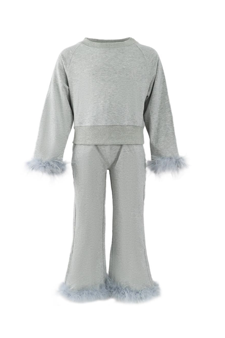 Women's Feather Athletic Set, Main, color, Grey