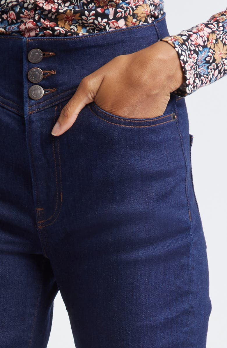 Veronica Beard Beverly High Waist Skinny Flare Jeans, Alternate, color, Washed Oxford