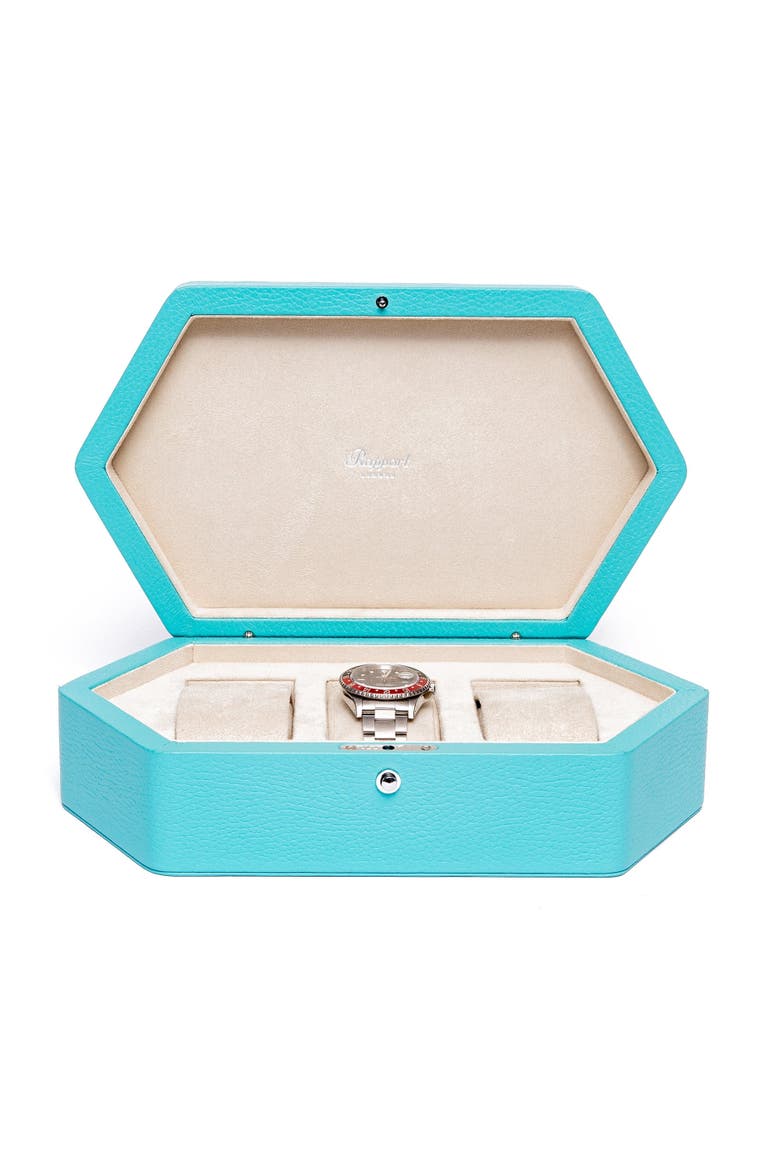 PORTOBELLO THREE WATCH BOX, Main, color, Turquoise