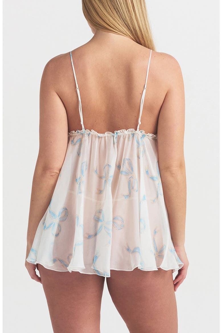Romance Silk Babydoll Slip, Alternate, color, IVORY PEARL BOWS PRINT