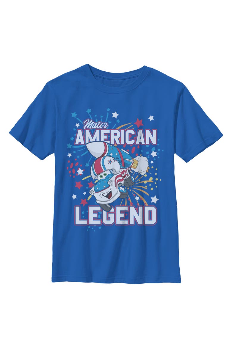 Boy's DISNEY Tow Mater American Legend  Graphic T-Shirt, Main, color, Royal Blue