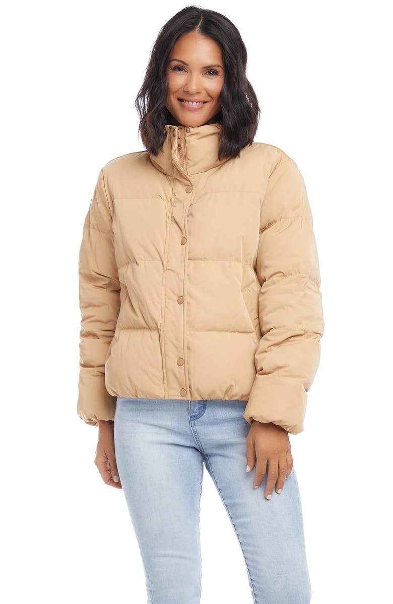 Karen Kane Down Puffer Jacket, Alternate, color, Camel