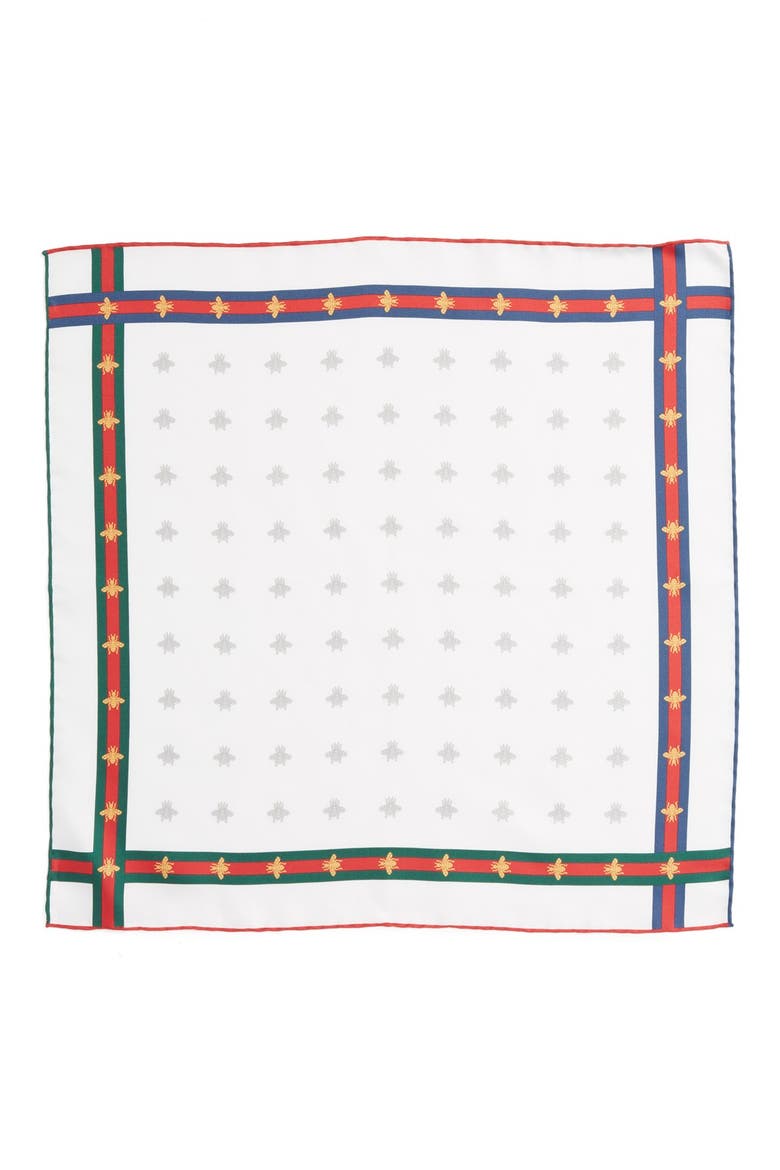 Runebis Silk Twill Pocket Square, Alternate, color, WHITE