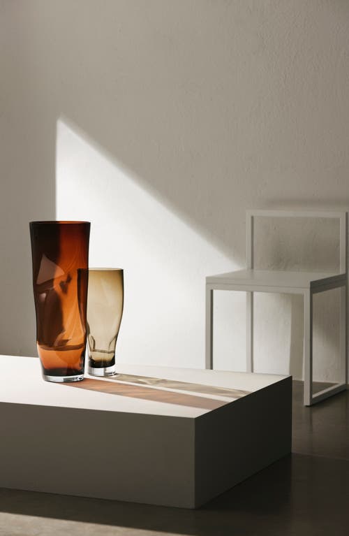 Orrefors Xl Squeeze Clear Vase In Brown
