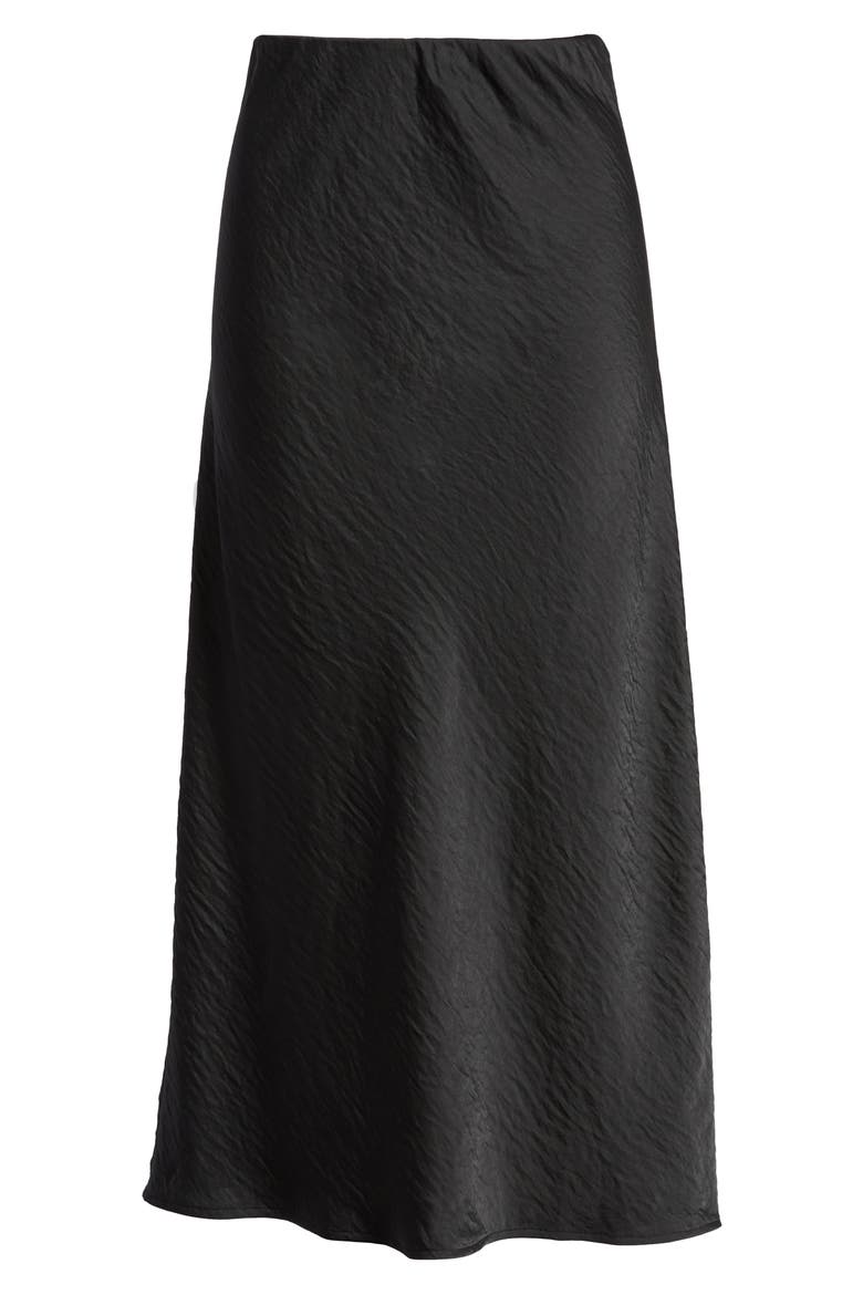 Lyndon Bias Cut Midi Skirt, Alternate, color, BLACK