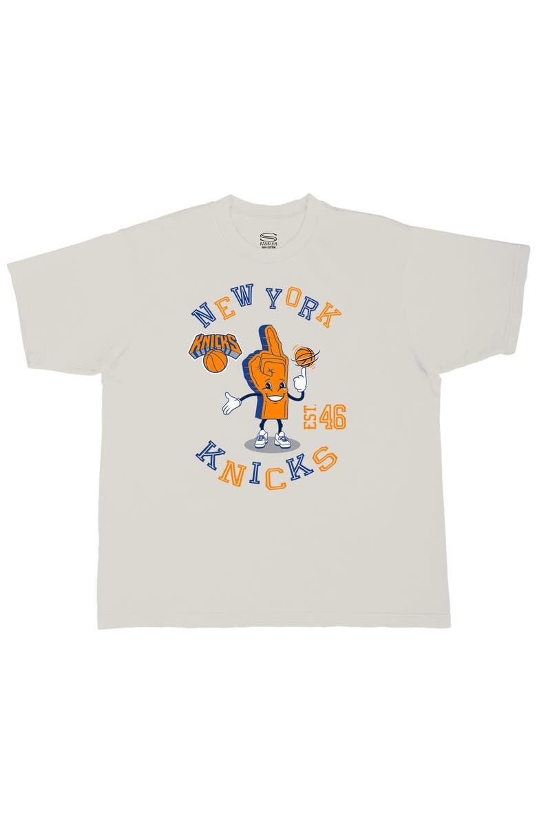 Stadium Essentials Men's Stadium Essentials Cream New York Knicks Number One Oversized T-Shirt, Alternate, color, Cream