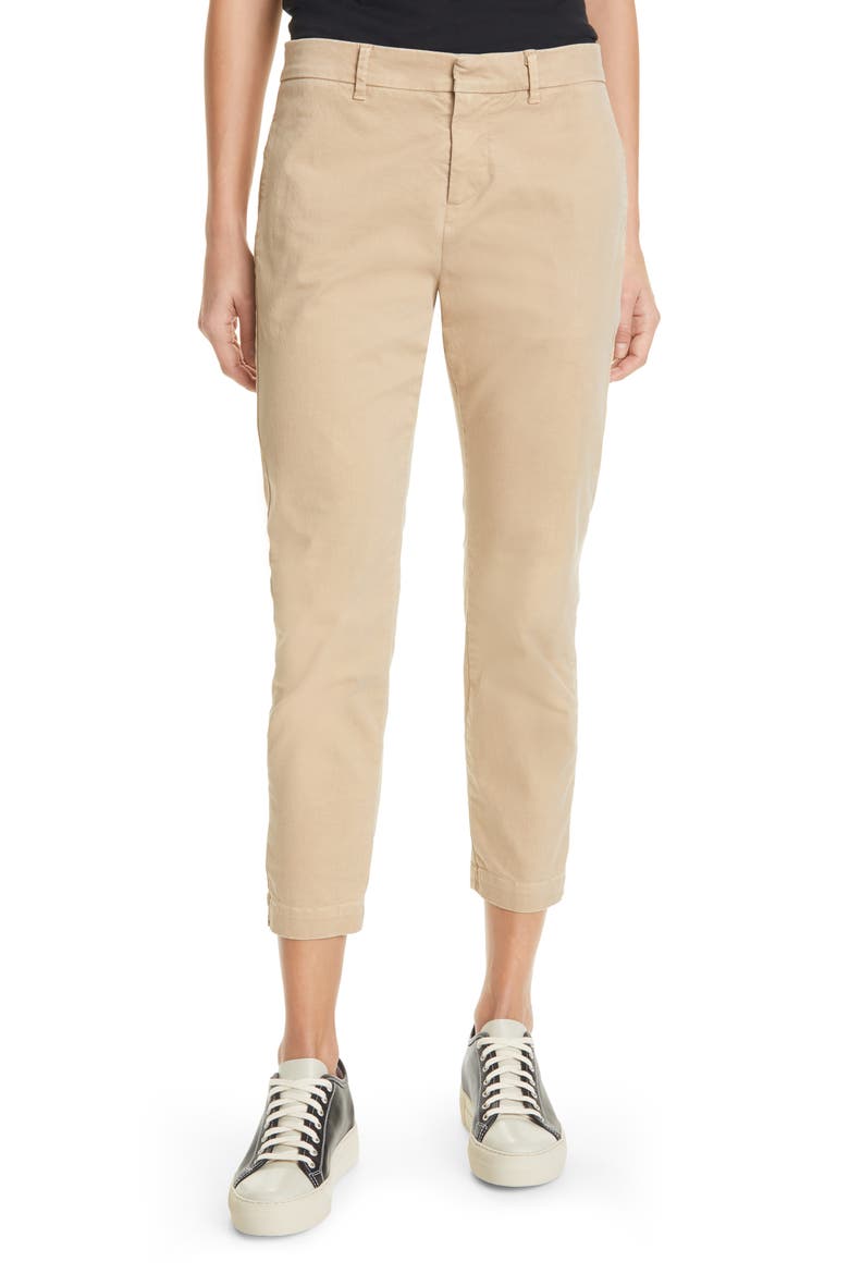 Tel Aviv Stretch Cotton Crop Pants, Main, color, DESERT SAND