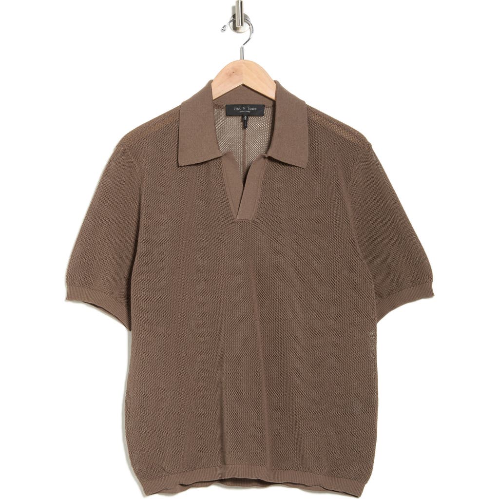 Rag & Bone Willy Mesh Polo In Brown