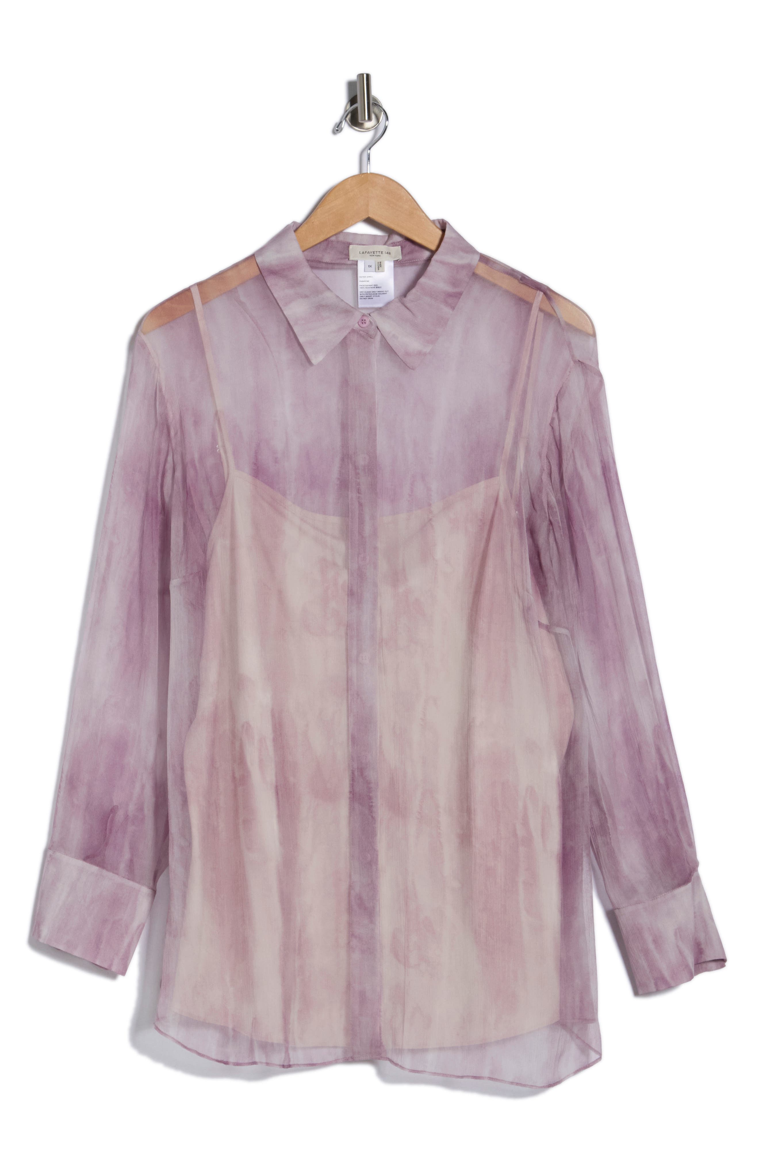 Scottie Long Sleeve Silk Button-Up Shirt