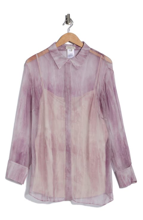 Scottie Long Sleeve Silk Button-Up Shirt